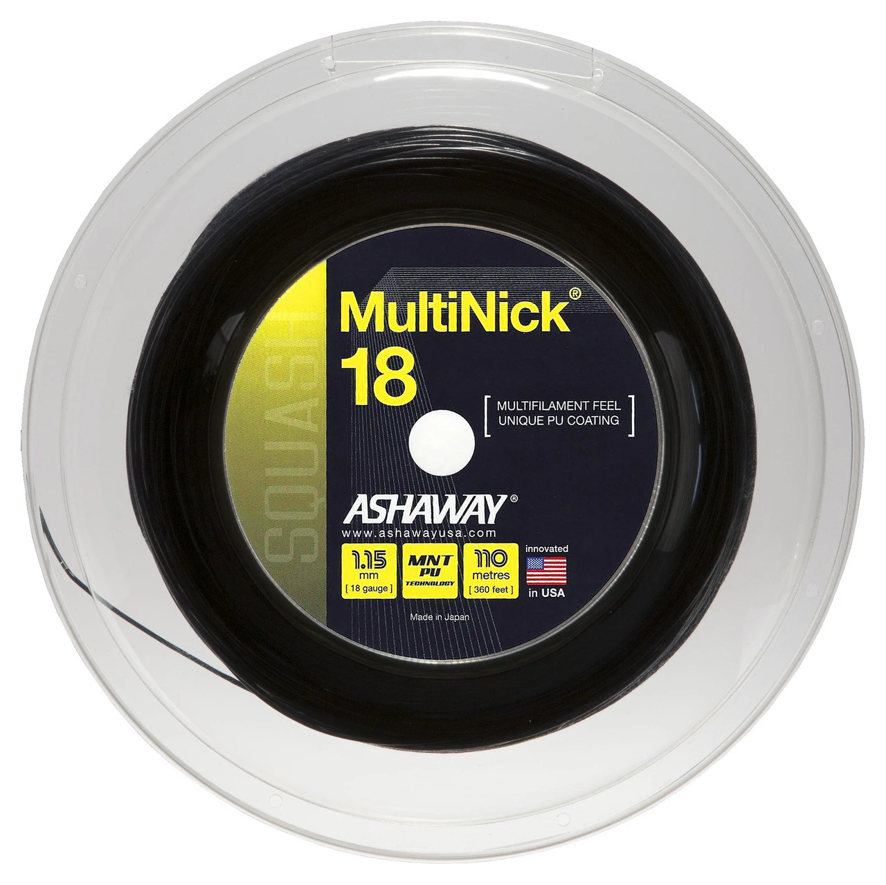 Ashaway MultiNick 18 1.15mm Squash 110M Reel 1 Ashaway MultiNick 18 1.15mm Squash 110M Reel