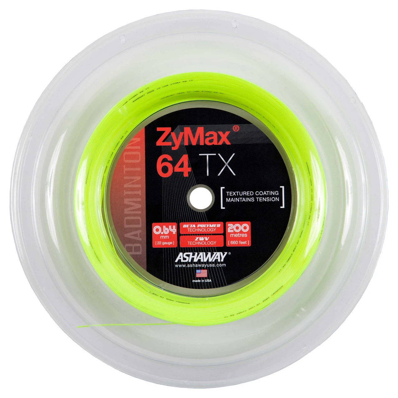 Ashaway ZyMax 64 TX 0.64mm Badminton 200M Reel 2 Ashaway ZyMax 64 TX 0.64mm Badminton 200M Reel - Image 2