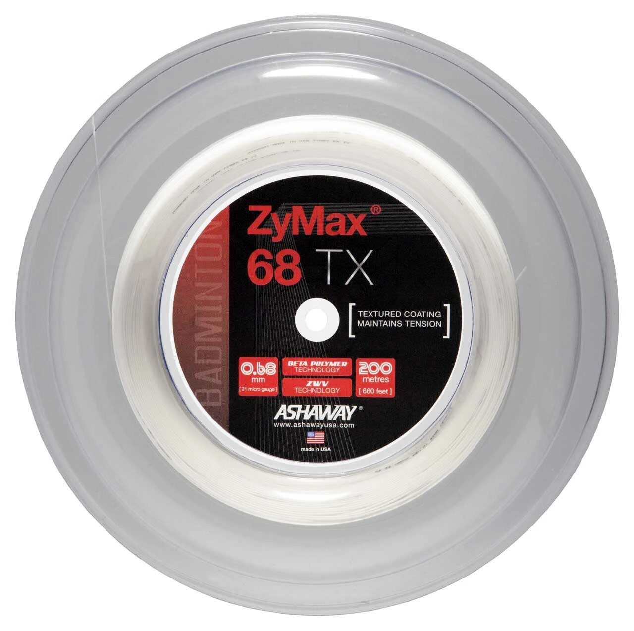 Ashaway ZyMax 68 TX 0.68mm Badminton 200M Reel 2 Ashaway ZyMax 68 TX 0.68mm Badminton 200M Reel - Image 2