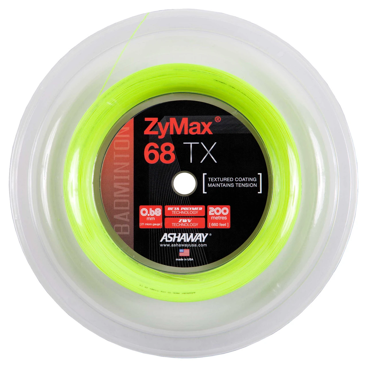 Ashaway ZyMax 68 TX 0.68mm Badminton 200M Reel 3 Ashaway ZyMax 68 TX 0.68mm Badminton 200M Reel - Image 3
