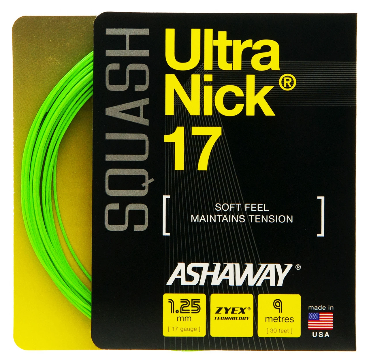 Ashaway UltraNick 17 1.25mm Squash Set 1 Ashaway UltraNick 17 1.25mm Squash Set