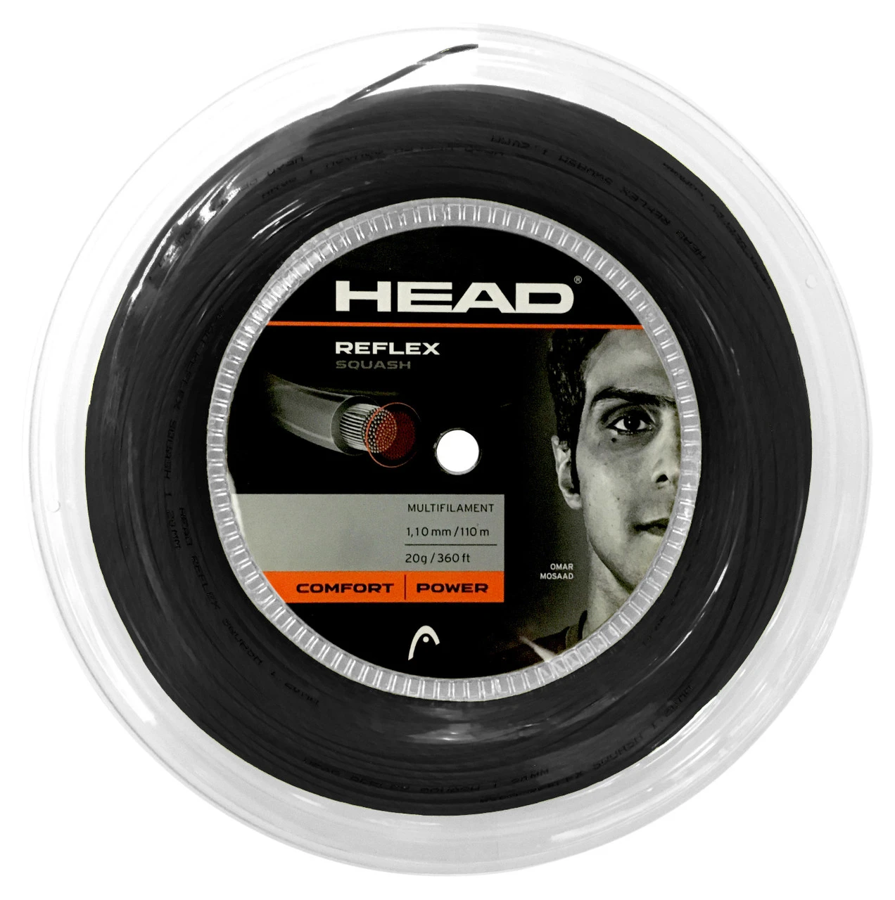 Head Reflex 20 1.10mm Squash 110M Reel 1 Head Reflex 20 1.10mm Squash 110M Reel