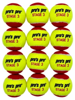 Pro's Pro Stage 3 Red Junior Tennis Balls 12 Pack